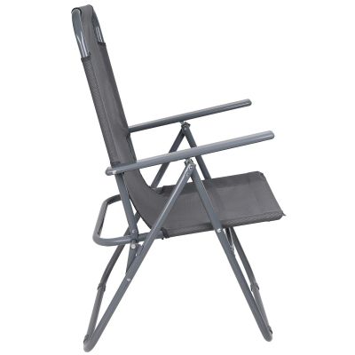 9. CAMPING CHAIR WITH ARMRESTS 61x66x65-108CM FOLDING DARK GRAY ENERO CAMP - 2nd QUALITY