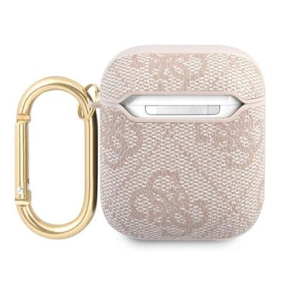 2. Guess 4G Script Metal Collection Case for AirPods 1 / 2 - Pink