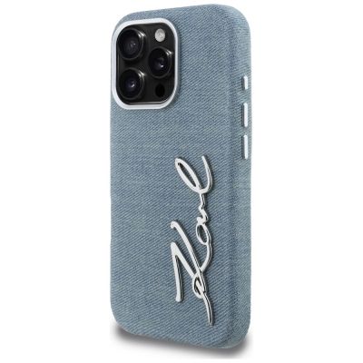 2. Karl Lagerfeld FW Jeans Signature Logo iPhone 16 Pro Case - Blue