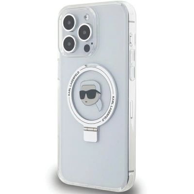2. Karl Lagerfeld KLHMP15LHMRSKHH iPhone 15 Pro 6.1" white/white hardcase Ring Stand Karl Head MagSafe