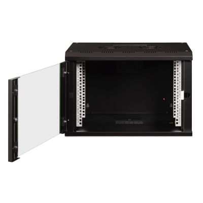 14. Digitus Unique 19" 7U wall-mounted network cabinet, 600x450, glass door, black, undivided, assembled, 100kg