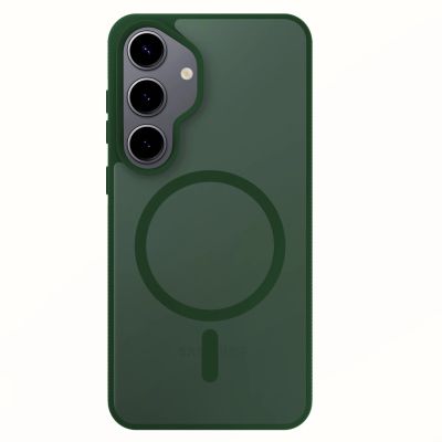 21. 3mk Smoke MagCase for Samsung Galaxy S25 - Green-Translucent