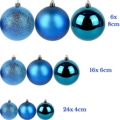 3. DECORATIVE PLASTIC BAUBLE SAFE 46 PCS BLUE MICA