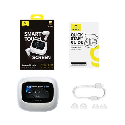 6. Baseus Bowie M2s Ultra TWS Wireless In-Ear Headphones with Interactive Screen - White