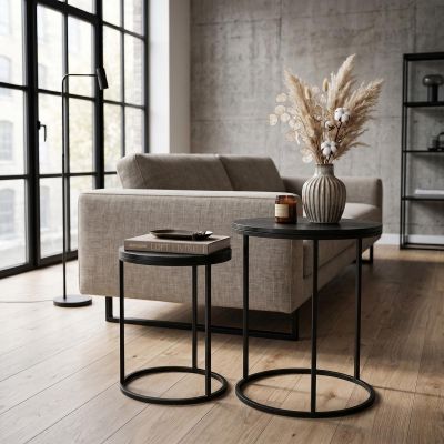 9. 2-IN-1 COFFEE TABLE SET, WOODEN TABLETOP 30/40CM