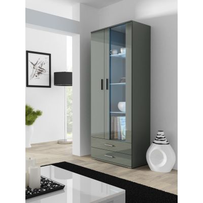 SOHO S6 2D2S display cabinet, grey/grey gloss