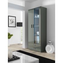 SOHO S6 2D2S display cabinet, grey/grey gloss