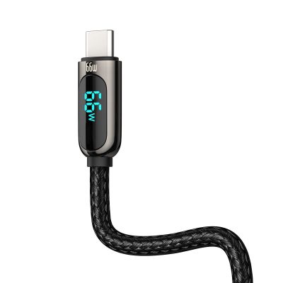 5. Baseus Display Fast Charging Data USB-A / USB-C 66W 1 m cable - black