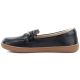 2. Women's leather moccasin shoes, wide, black, Potocki JE19507