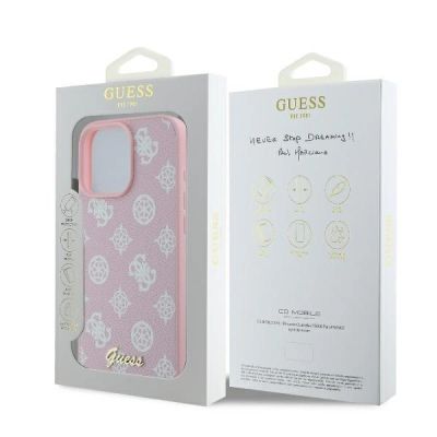 8. Guess Peony Script Logo MagSafe Case for iPhone 16 Pro - Pink
