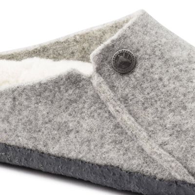 2. Birkenstock Zermatt Light Gray Wool Felt Insulated Men's/Women's Slippers Regular Wide (1015092)