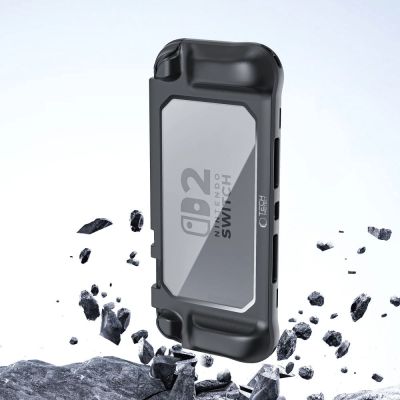7. Tech-Protect MagMat Case for Nintendo Switch 2 - Black and Transparent