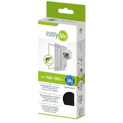 5. MOSQUITO NET WINDOW 130X150 BLACK POLYESTER + VELCRO TAPE