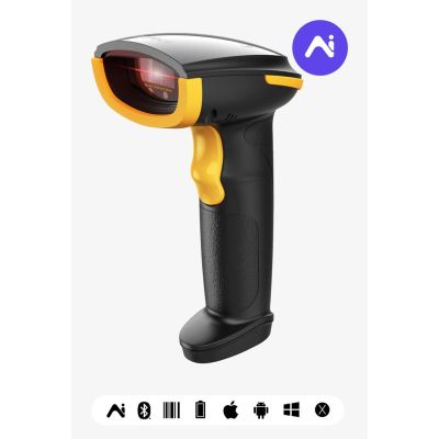 3. Inateck BCST-21-AI Handheld 1D Laser Barcode Reader Black, Yellow