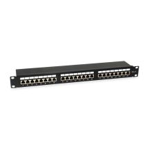 Equipment 19-inch patch panel 24xRJ45 Cat6 FTP 1U 250MHz RAL9005