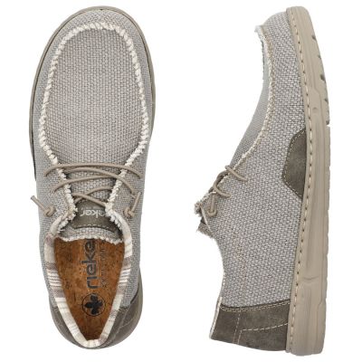 6. Men's lace-up loafers, gray, Rieker 08600-63