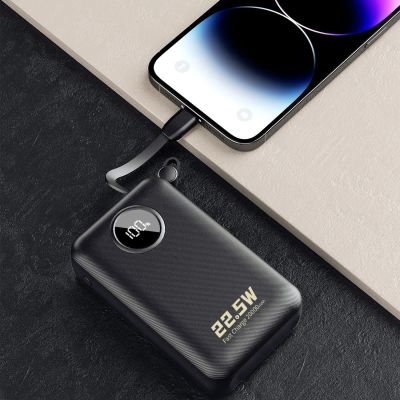8. Dudao K14+ Powerbank 20000mAh 22.5W USB-C / USB-A / Built-in Lightning and USB-C Cables - Black
