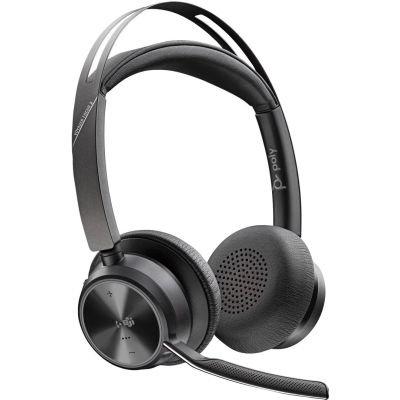 9. POLY Voyager Focus 2 Microsoft Teams Certified USB-CC Headset + USB-C/A Adapter