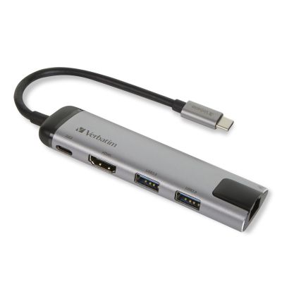 6. Verbatim 49141 USB 3.2 Gen 1 (3.1 Gen 1) Type-C Docking Station Black, Silver