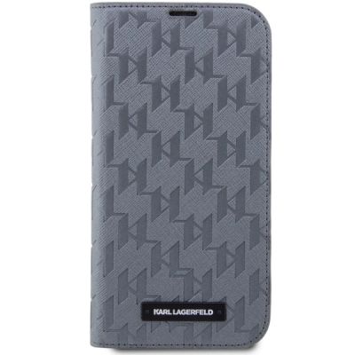 3. Karl Lagerfeld KLBKP14XSAKLHPG iPhone 14 Pro Max 6.7" bookcase silver/silver Saffiano Monogram