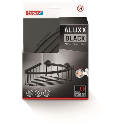 TESA ALUXX BLACK Aluminum Wall-hung Shower Basket