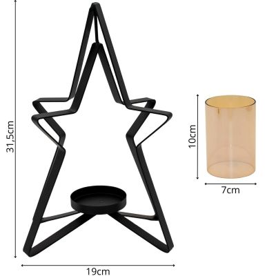16. METAL CANDLESTICK 31.5 CM STAR MICA