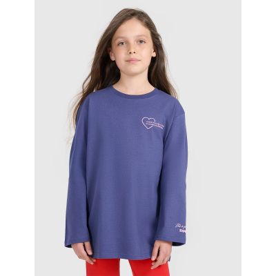 5. Oversized longsleeve with print for girls 4F 4FJRAW25TLONF589-33S