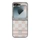 2. DKNY Checkered Pattern Printed Stripes Case for Samsung Galaxy Z Flip 6 - Pink