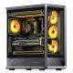 Jonsbo D401 PC Gehäuse, Midi Tower, ATX, Tempered Glass - black