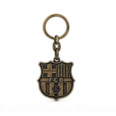 4. FC Barcelona original licensed emblem keychain, retro style B7603