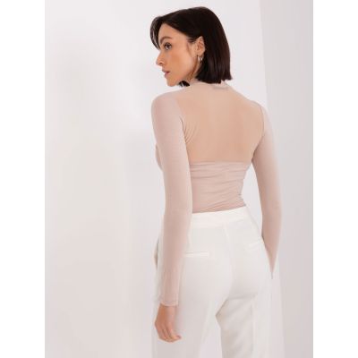 5. Beige viscose blouse BASIC FEEL GOOD (RV-BZ-9203.87P)