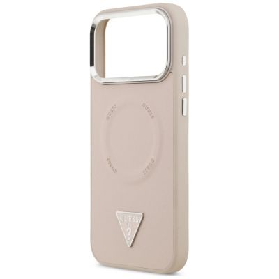 6. Guess Triangle Logo MagSafe Case for iPhone 18 Pro Max / 17 Pro Max – Pink
