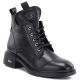 Black women’s leather heeled ankle boots Vinceza 133145