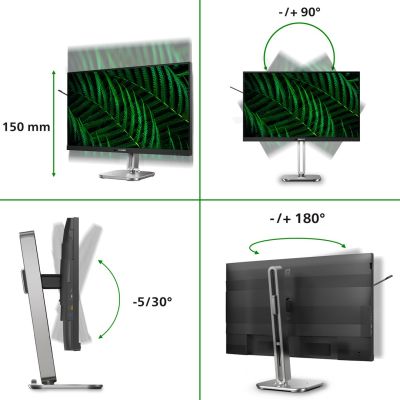 9. Monitor Philips 27B2G5601/00 27" IPS 16:9 60Hz 4ms 2560x1440 300cd/m2 HDMI:1 Silver