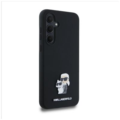 4. Karl Lagerfeld Silicone Karl&Choupette Metal Pin case for Samsung Galaxy A35 - black