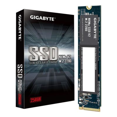 5. Gigabyte SSD | 256GB | SSD form factor M.2 2280 | Solid-state drive interface PCIe 3.0 x4 NVMe | Read speed 3200 MB/s | Write speed 1200 MB/s