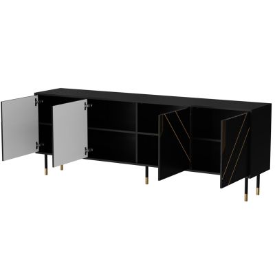 2. 4D MOUNTAIN chest of drawers 204x40x72 black + gold