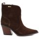 2. Women's leather ankle boots, insulated, brown cowboy boots, Big Star SS274473