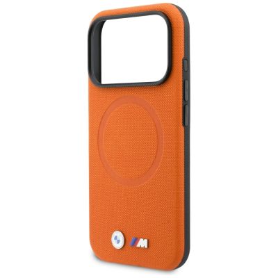 6. BMW M FW Metal Logo MagSafe Case for iPhone 17 Pro Max - Orange