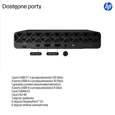 5. HP ProDesk 4 Mini G1i AI Intel Core Ultra 5 235T 16GB DDR5-SDRAM 512GB SSD Windows 11 Pro Mini PC AI PC Black