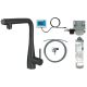 Kitchen faucet with water filtration kit and pull-out spout