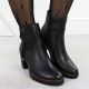 10. Black Leather Block-Heel Ankle Boots Rieker Y2567-00