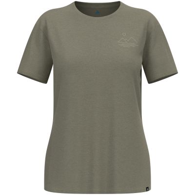 Odlo ASCENT SUN. SEA. MOUNTAINS. women's crew-neck short-sleeve T-shirt, beige