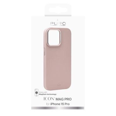 2. Puro Icon Mag Pro MagSafe Silicone Case for iPhone 15 Pro - Pink