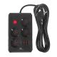 4. MACLEAN POWER STRIP, EXTENSION CORD 4 OUTLETS + 3XUSB, 110-240V AC 50/60HZ, 2.1A MAX 2500W, 3M, BLACK, MCE393 B