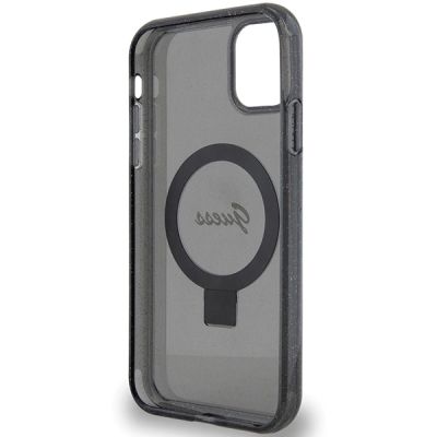 7. Guess Ring Stand Script Glitter MagSafe case for iPhone 11 / Xr - black