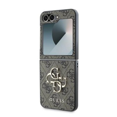 6. Guess Leather 4G Metal Logo Case for Samsung Galaxy Z Flip 6 - Brown