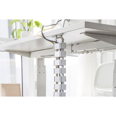 7. Cable organizer (spine), adjustable, flexible, 1.3m, silver