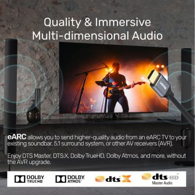 16. UNITEK CABLE HDMI 2.1, 8K 60HZ, 4K 120HZ, 5M, C140W
