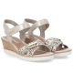 4. Women's gold leather wedge sandals Remonte R6266-90